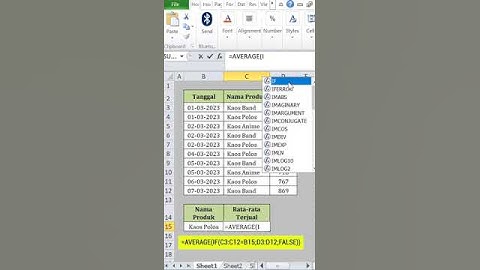 Menghitung Rata rata dengan Kriteria Tertentu di Excel