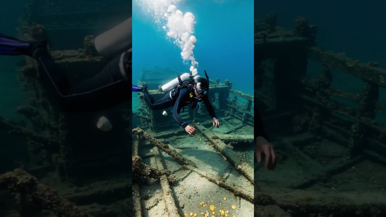 Diver Finds Sunken Ship Filled With Gold Treasure At The Bottom Of Sea 