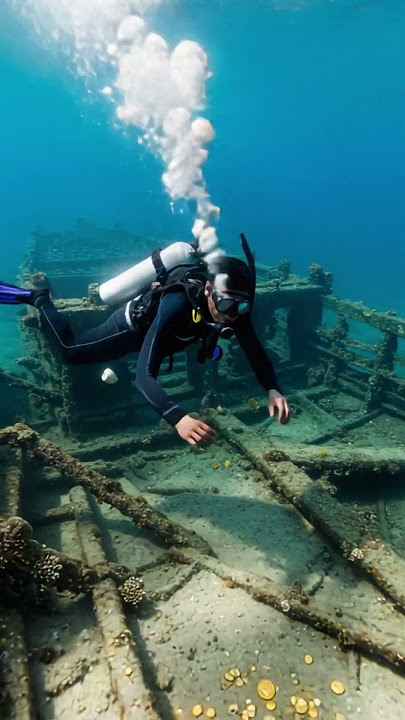 Diver Finds Sunken Ship Filled With Gold Treasure at the Bottom of the Sea!