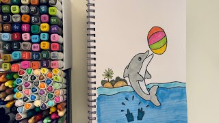 Dolphin Drawing and Colouring Easy for Kids by Colouring Kids Club 1,213 views 1 month ago 9 minutes, 25 seconds