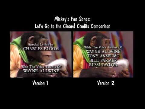 Mickey's Fun Songs: Let's Go to the Circus! Credits Comparison