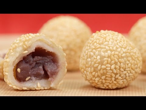 Sesame Balls Recipe (Chinese Dessert Jian Dui / Goma Dango) | Cooking with Dog