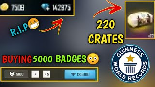 SPENDING 2 LAKH DIAMONDS ON BADGES💎😳4 LAKH RUPEES ON FREE FIRE😳🔥WORLD RECORD MADE😱