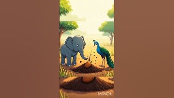An elephant and a peacock nurture a mango tree, but a farmer chops it down| #elephant #peacock #ai