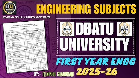 FIRST YEAR ENGINEERING SUBJECT DBATU UNIVERSITY 2025-26|NEW EDUCATION POLICY|DBATU SYLLABUS 2025|✅👆🧾