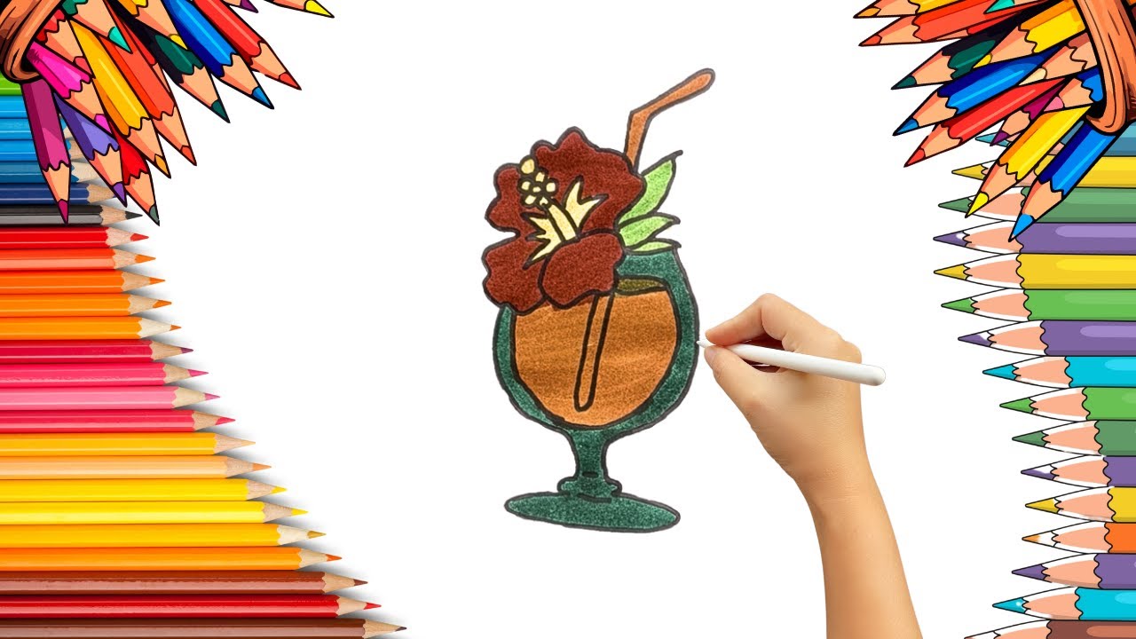 How To Draw cute Juice Drawing, Painting & Coloring For Kids and Toddlers_ Child Art 🐋🌈🎨