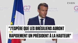 Emmanuel Macron répond à Bolsonaro, qui s'en était pris au physique de Brigitte