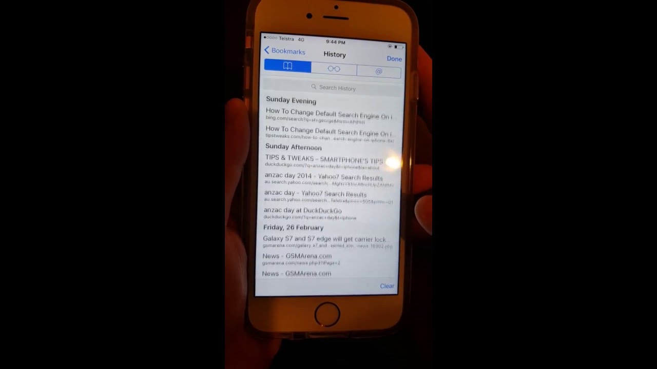 clear safari history on iphone 6s