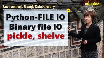 [PYTHON][FileIO_11] 바이너리 파일 입출력 | pickle, shelve
