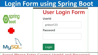 Login Page Spring Boot with MySQL Database