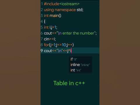 find the Table in C++ #cording #programming#viral #explore #shorts # ...