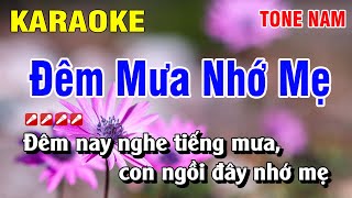 Miniatura de vídeo de "Karaoke Đêm Mưa Nhớ Mẹ Nhạc Sống Tone Nam | Hoàng Luân"