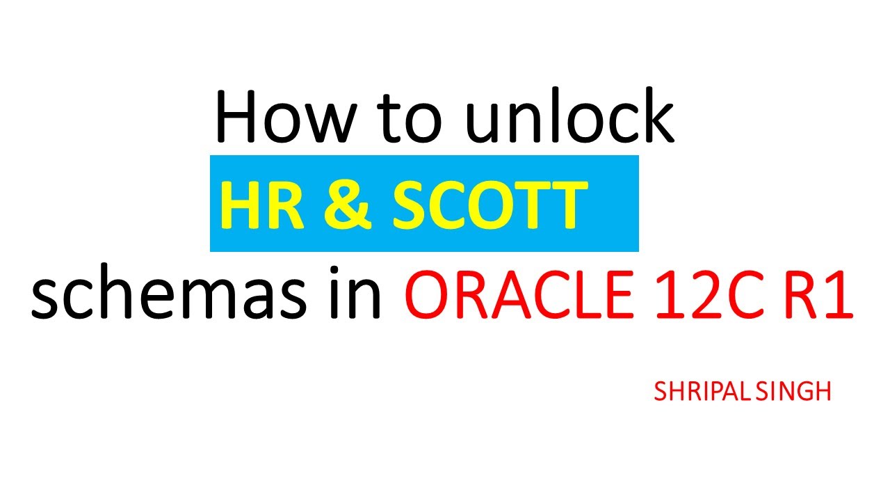 Unlock user. Oracle HR schema.