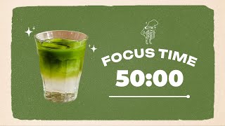 🥥 Study with Me | Iced Matcha Latte with Coconut | 50/10 | Chill Lo-fi 🎶 | 3 Hour Focus Session
