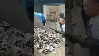 cool way to put scrap metal into a shredder #shorts