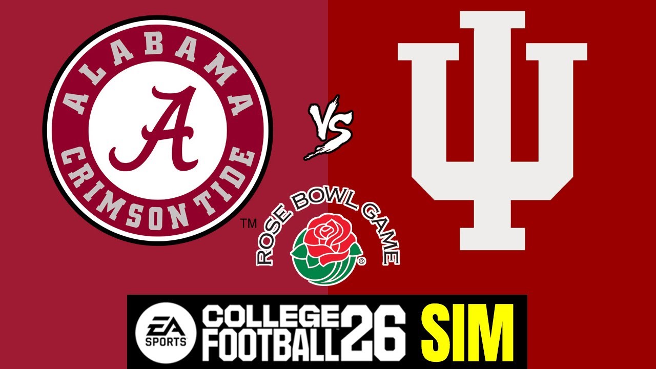 Alabama vs Indiana - 1/1 CFP Quarterfinals Rose Bowl Sim (CFB 26) - YouTube