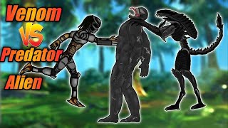 Alien vs Venom vs Predator (Yautja) | Drawing Cartoon 2 - Epic Horror Death Battle