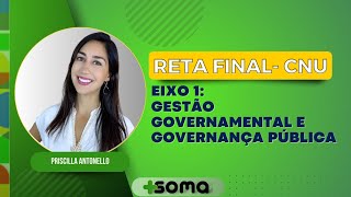 [RETA FINAL- CNU 2024] Eixo 1: Gestão governamental e governança pública |  Com Priscilla Antonello