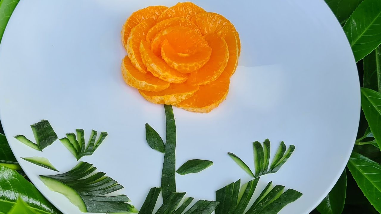 Fruit Decoration ( ASMR Carving Orange ) YouTube