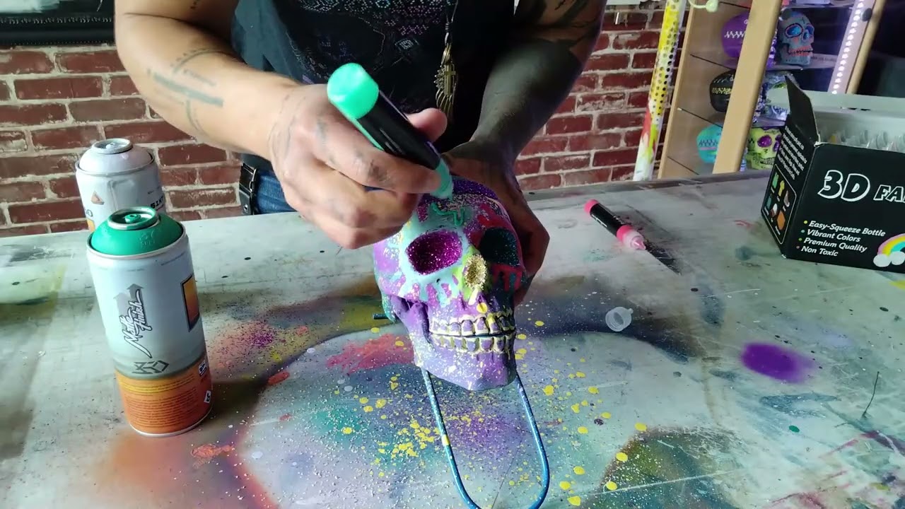 Proceso de "Calavera grafitera" 🤟😎...