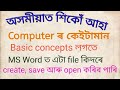 Computer fundamentals in Assamese|Desktop|icon|Taskbar| file and folder creation|আৰু বহুতো practical