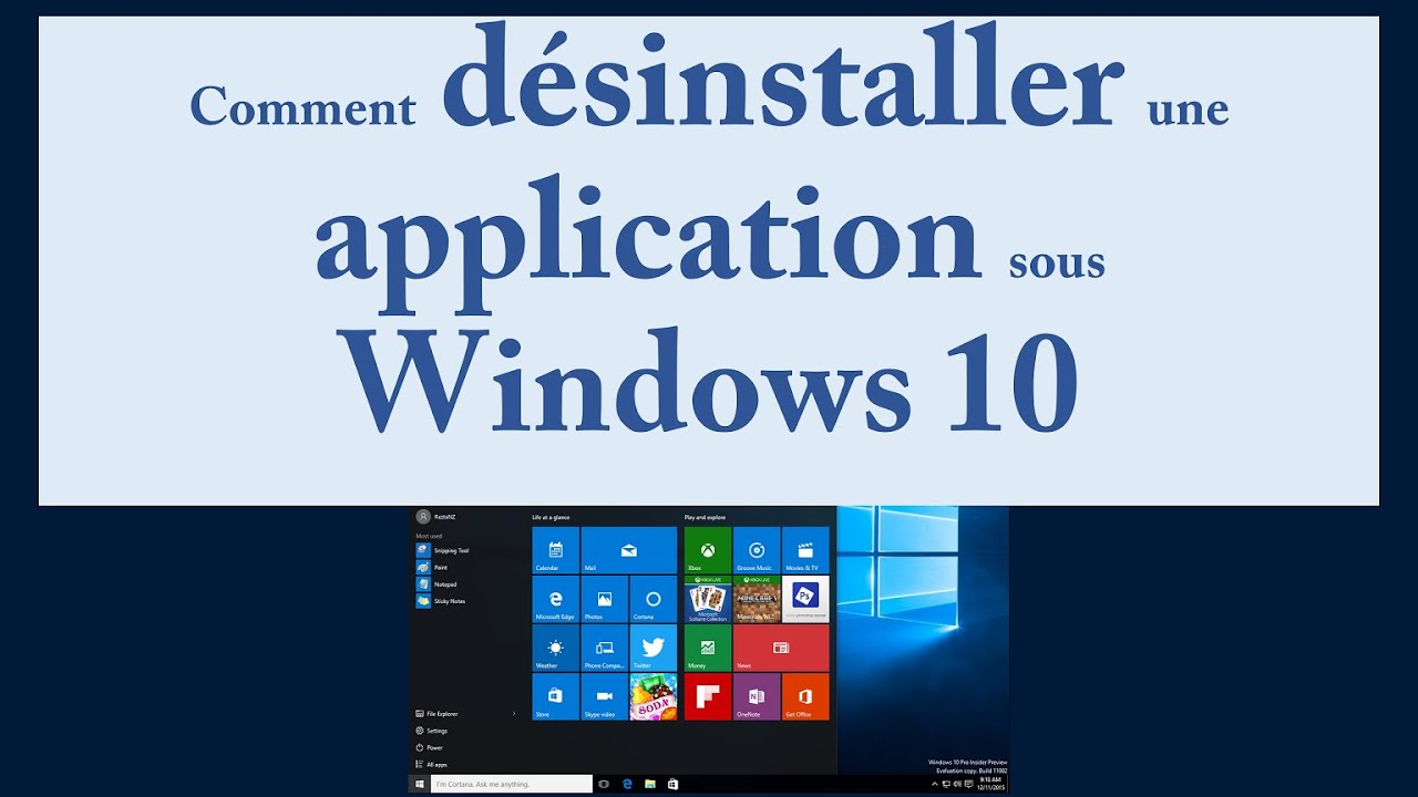 Comment désinstaller une application sous Windows 10 - YouTube