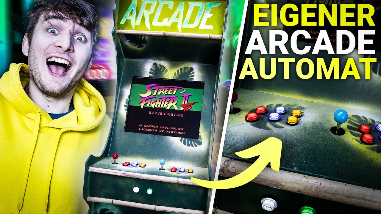 Eigenen ARCADE AUTOMATEN bauen + LED + MULTIPLAYER