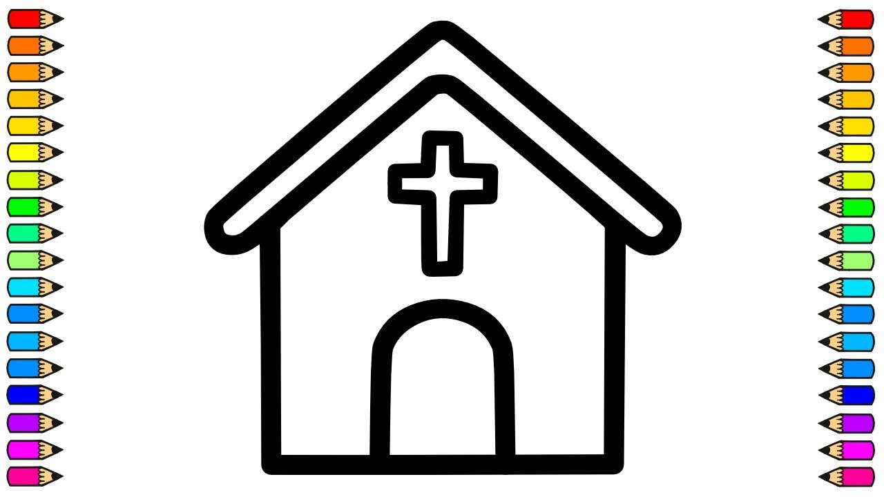 Cómo dibujar una IGLESIA / Dibujo de IGLESIA paso a paso / Dibujos para ...