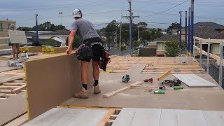 Framing a house | Day 10 - Laying sheet flooring