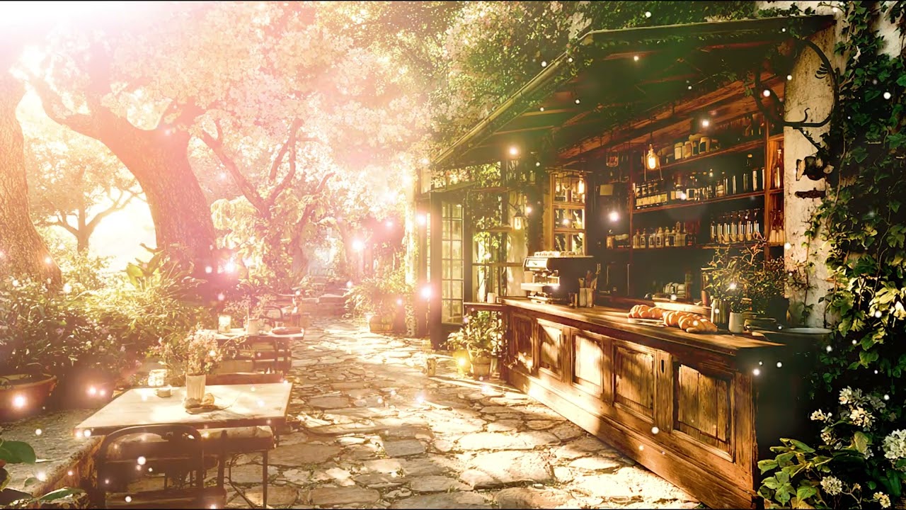 Sun-Drenched Piano Melodies | Relaxing Solo Music for a Peaceful Afternoon at a Floral River Cafe