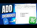 How To Add Checkboxes In Google Docs