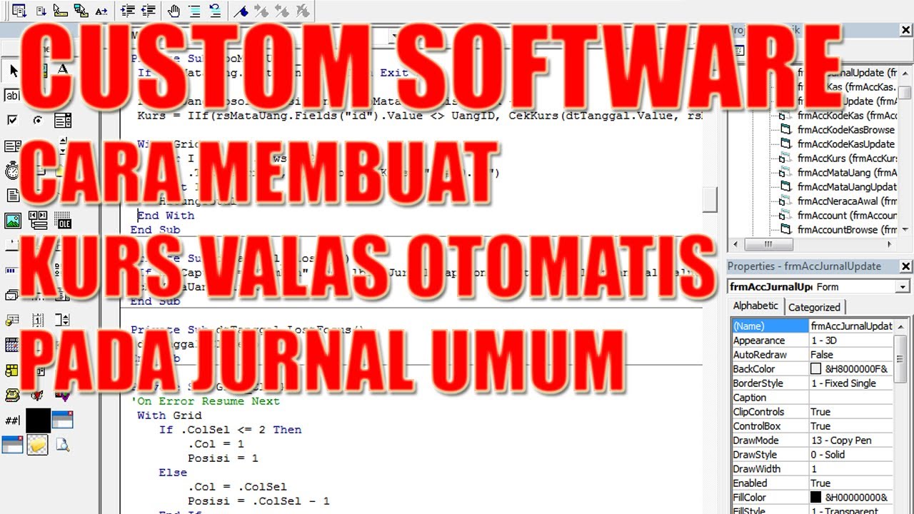 CUSTOM SOFTWARE - CARA MEMBUAT KURS VALAS OTOMATIS PADA JURNAL UMUM