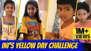 ini's yellow day challenge(Tamil)|yellow food challenge|Eating only yellow color food|ini's galataas