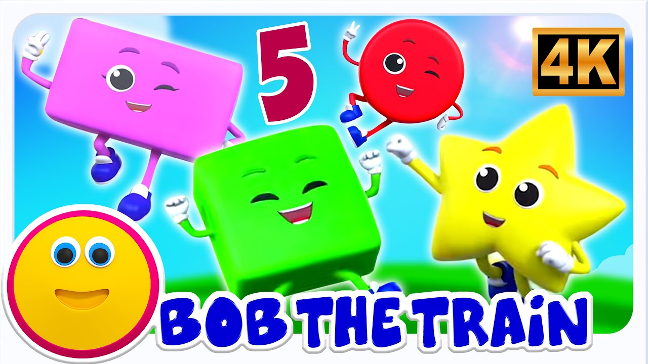 Five Little Shapes + More Learning Videos & Baby Songs by Bob The Train