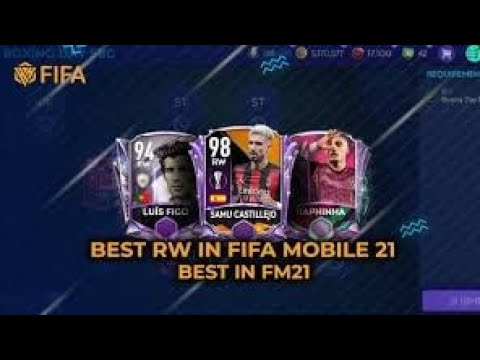 Top 5 tiền đạo cánh phải (RW) hay nhất hiện nay trong fifamobile 21 (top 5 best RW now) 🥰