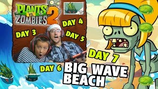 Lets Play PVZ 2: Big Wave Beach Days 3, 4, 5, 6, 7 w/ SEA KELP! (Dad & Son Commentary)