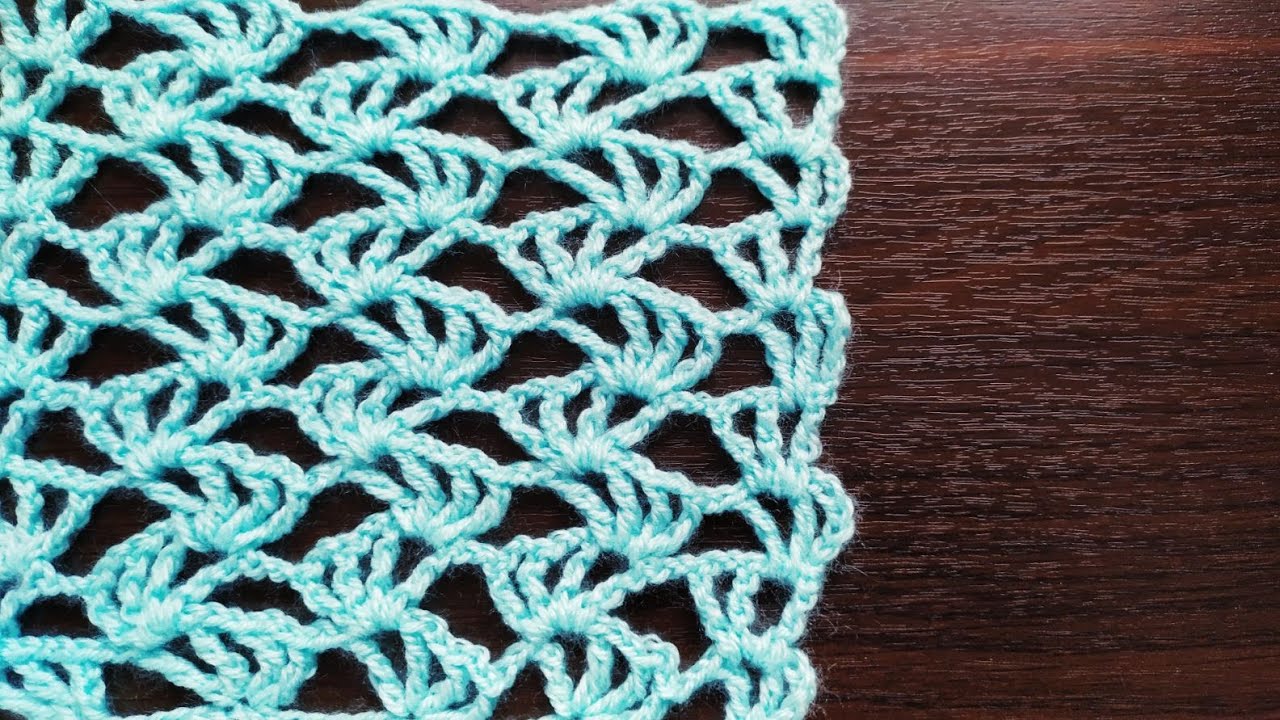 How to crochet Easy lace stitch for scarf - tutorial - YouTube