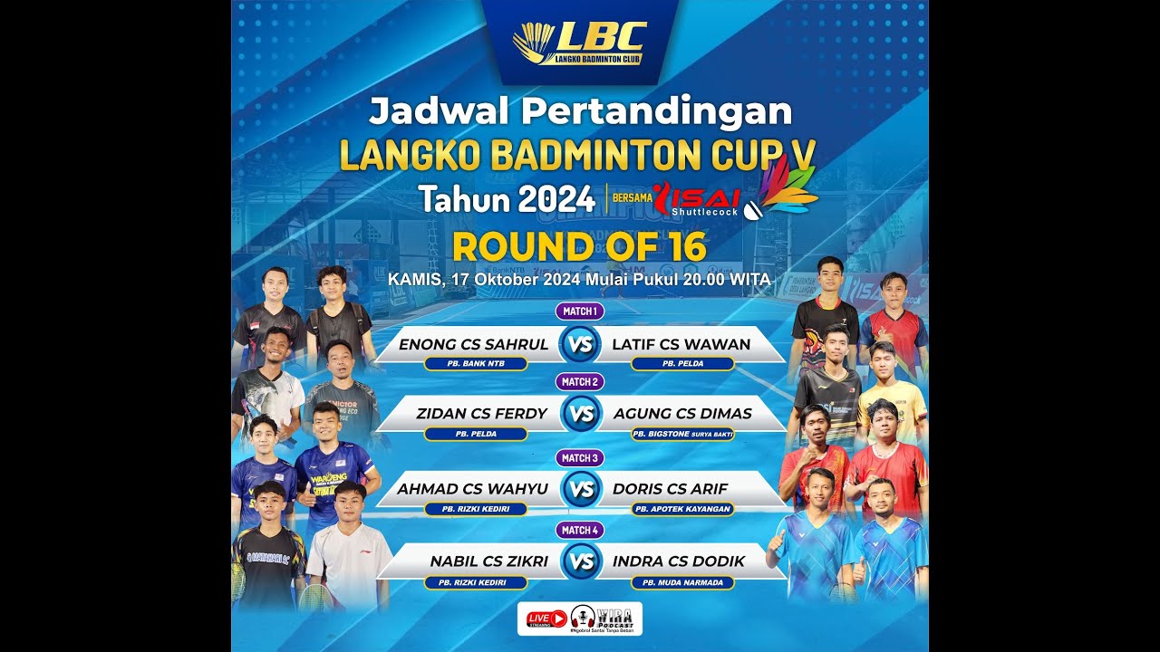 Wawan Cs LANGKO BADMINTON CUP V TAHUN 2024//ENONG cs SAHRUL VS LATIF cs WAWAN ...