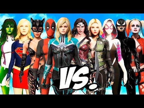 CAPTAIN MARVEL vs WONDER WOMAN vs SHE HULK vs BLACK WIDOW vs SUPERGIRL vs CATWOMAN vs LADY VENOM