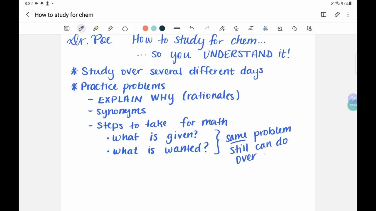 How to study for chemistry - YouTube