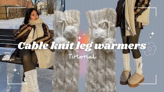 【2plan】Warmer round knit How to make Cable knit Legwarmers in the round | Knit