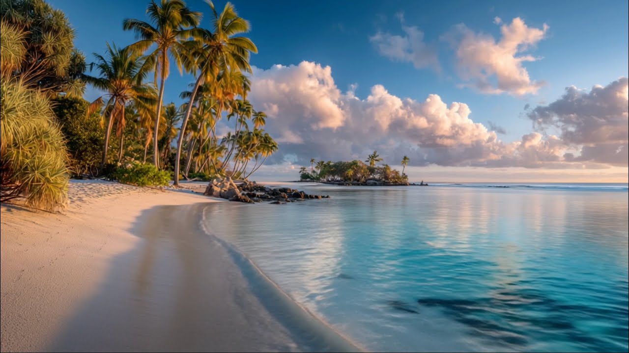 Tropical Paradise Beach – Relax Music, Ocean Waves & Sunset Ambience for Deep Relaxation