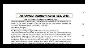 MRD 101 Ignou Solved Assignment 2020-21