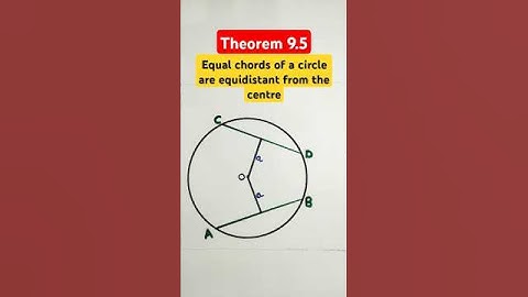 Theorem 9.5 : Equal chords of a circle are equidistant from the centre