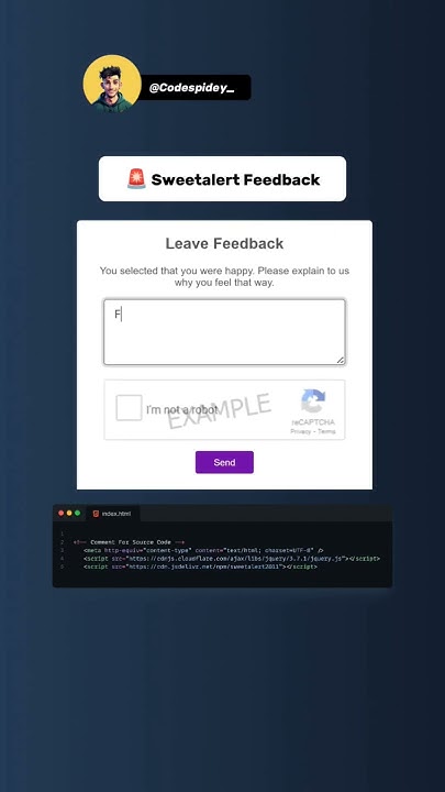Js Sweetalert Feedback #javascript #javascripttutorial #htmlcss # ...