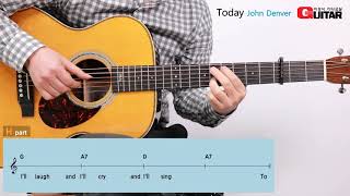 Video thumbnail of "Today - 투데이/John Denver-존 덴버/좋은악보/이성식 기타교실/통기타 강좌"