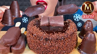 ASMR TRIPLE CHOCOLATE MOUSSE CAKE, MAGNUM ICE CREAM, CHOCO MARSHMALLOW MASSIVE Eating Sounds