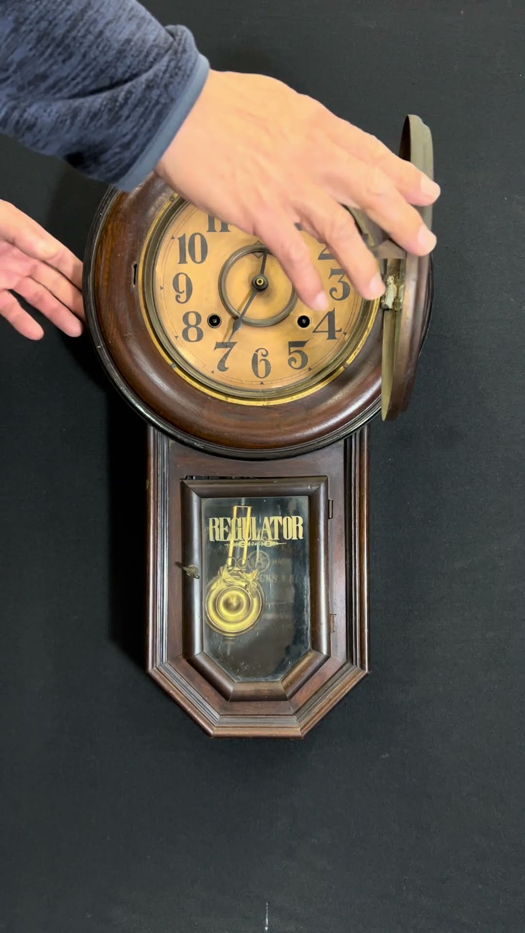 4◇AICHI CLOCKS 振り子時計 ゼンマイ式ボンボン 手巻き鍵巻付 壁掛け