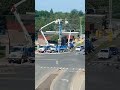 Lineworkers in 3 Bucket Trucks