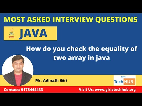 How do you check the equality of two array in java